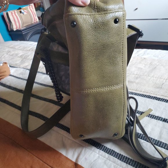 Olive leather Aimee Kestenberg backpack - Picture 6 of 7